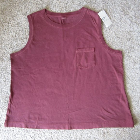 Old Navy Tops - Old Navy women's XL wine red purple boxy cotton tank top